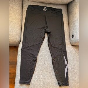 Reebok Black Leggings with Gray Accents